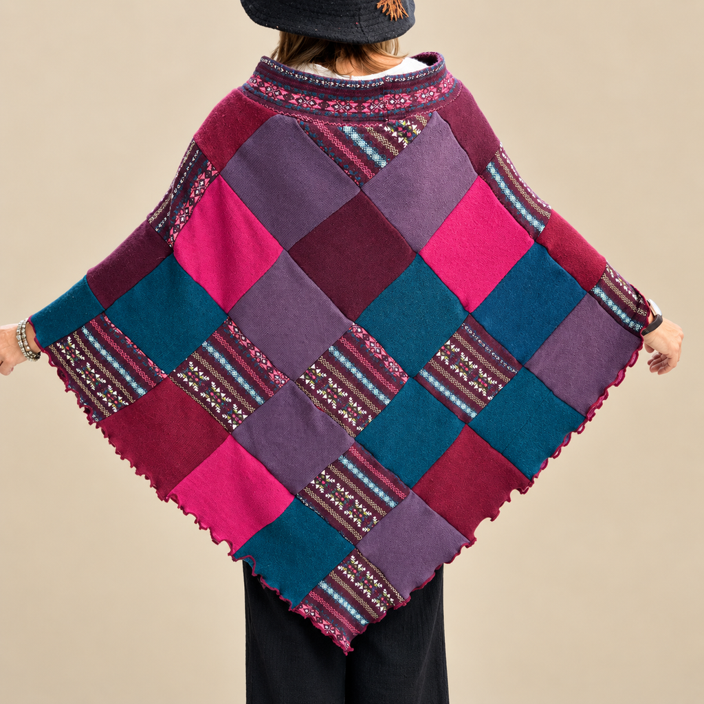 Turquoise & Pink Poncho by Stewed Fairy