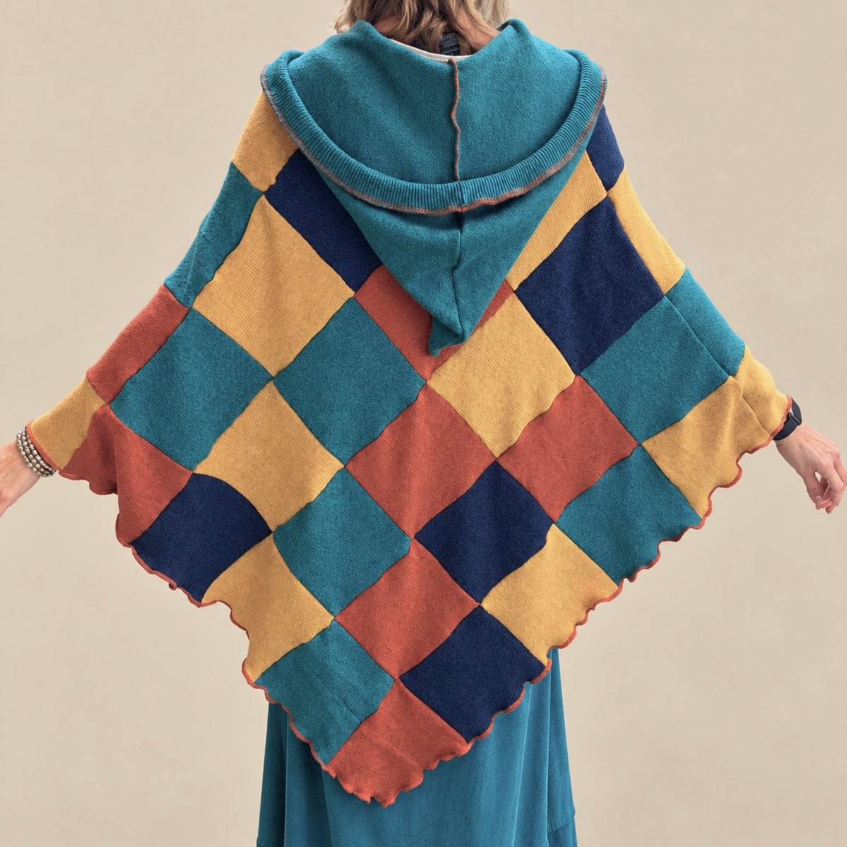 Harlequin Hooded Poncho by Stewed Fairy