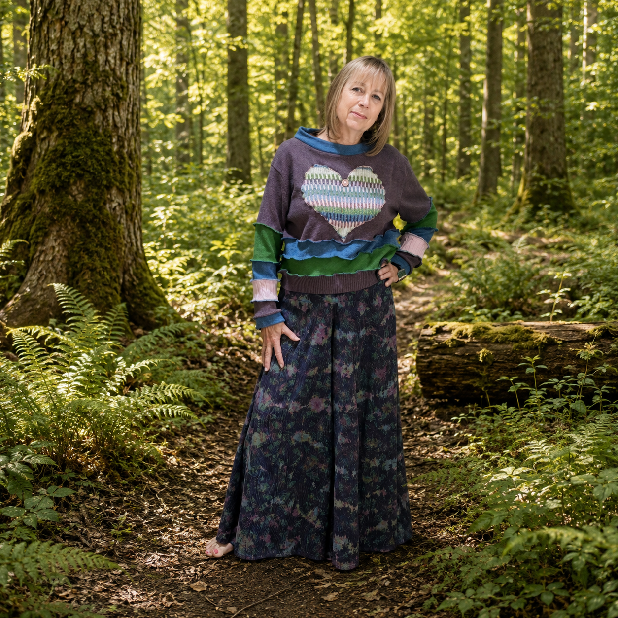 Upcycled Crop Top Jumper with Heart Appliqué by Stewed Fairy