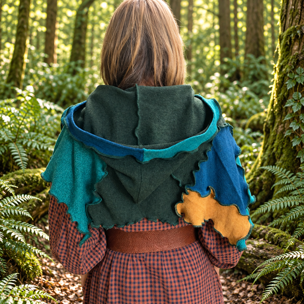 Mini Hooded Poncho by Stewed Fairy