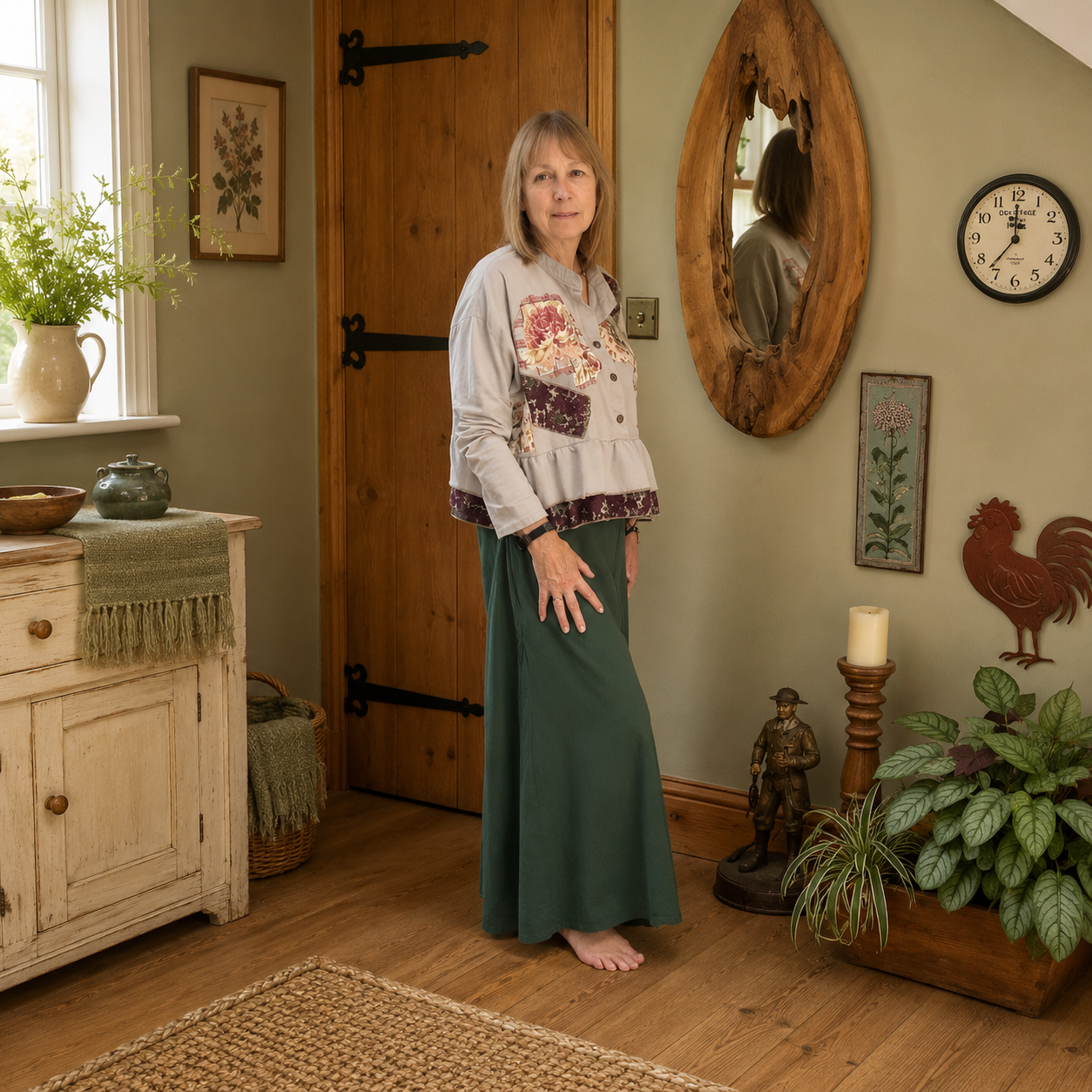 Appliquéd Bird Lady Top by Stewed Fairy