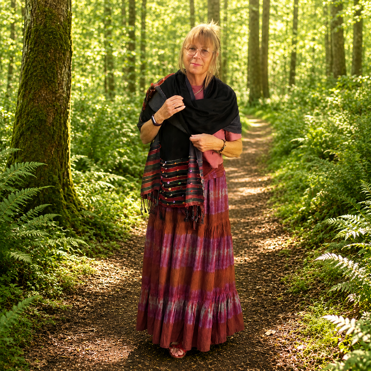 Black Indian Loop Shawl by Namaste