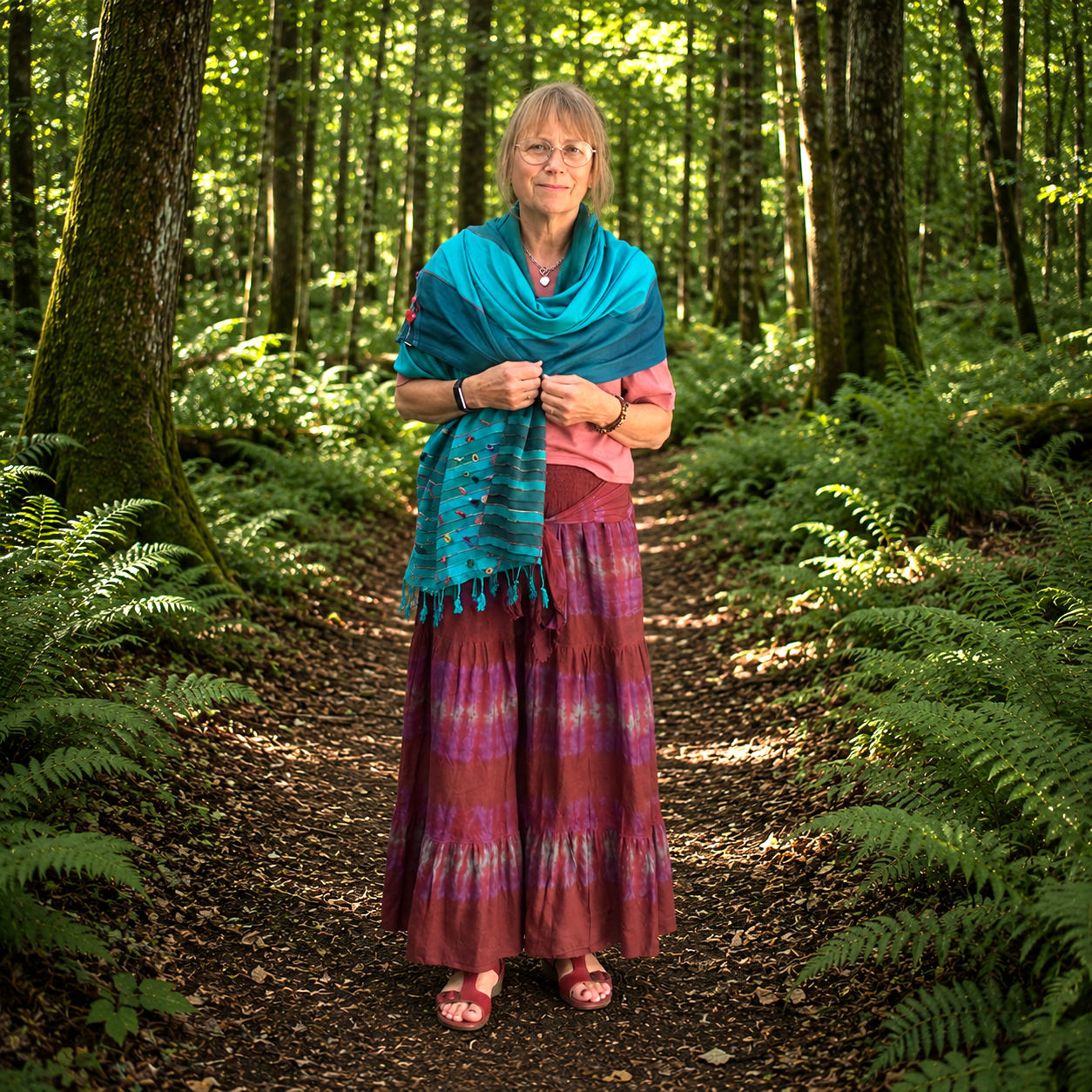 Turquoise / Blue Indian Loop Shawl by Namaste