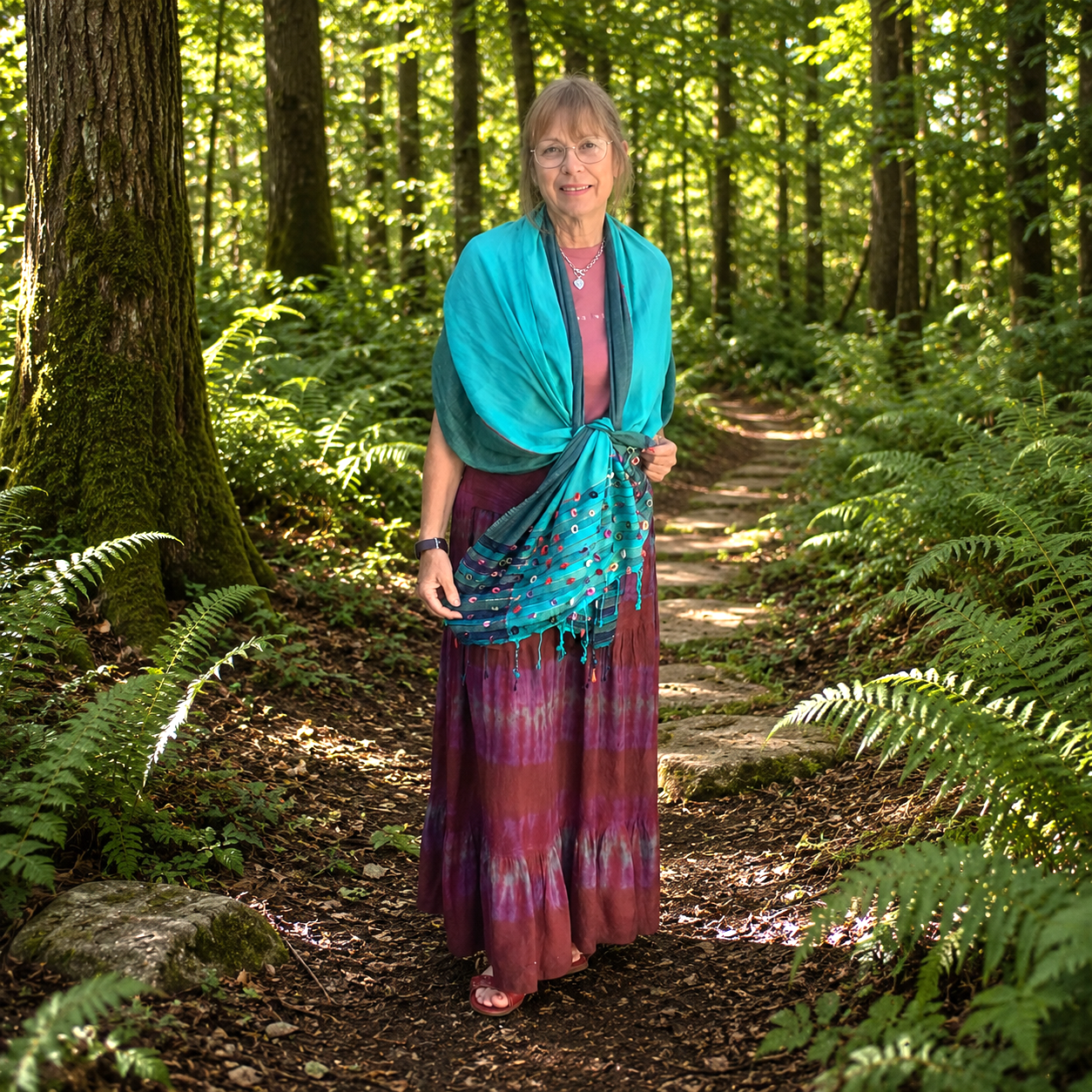 Turquoise / Blue Indian Loop Shawl by Namaste
