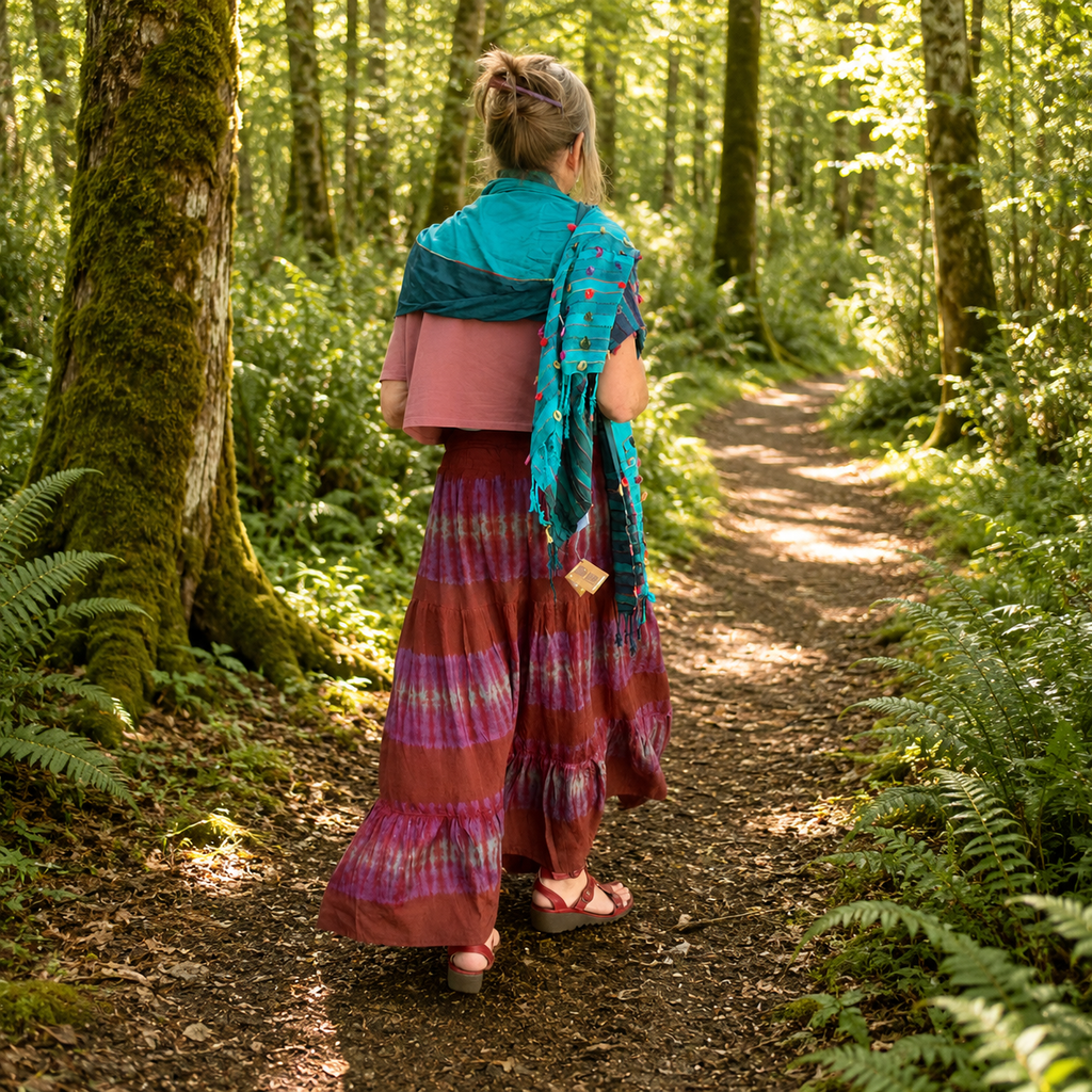 Turquoise / Blue Indian Loop Shawl by Namaste