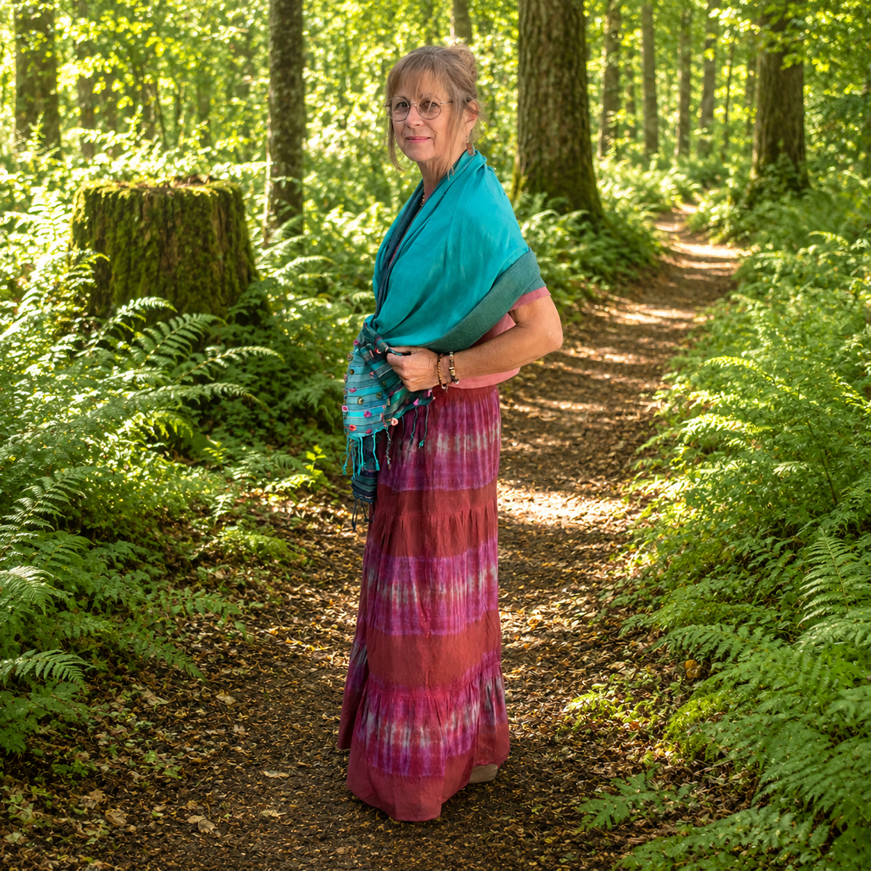 Turquoise / Green Indian Loop Shawl by Namaste