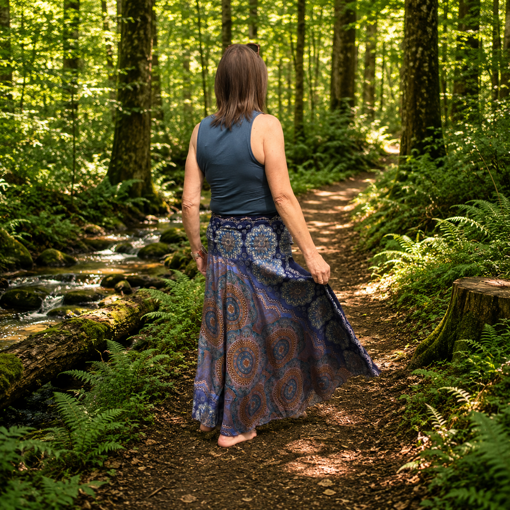 Blue Gypsy Boho Maxi Skirt by Namaste