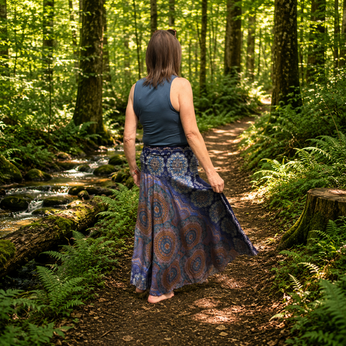 Blue Gypsy Boho Maxi Skirt by Namaste
