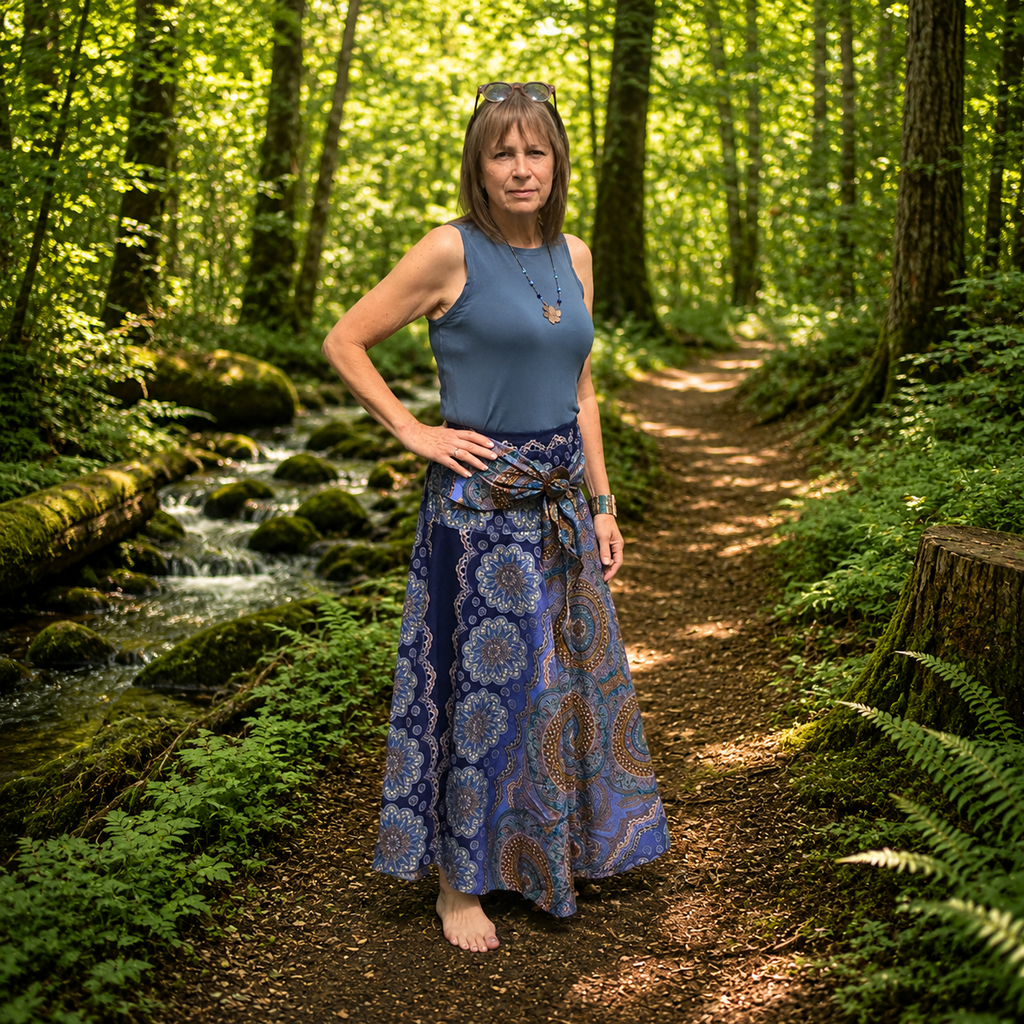 Blue Gypsy Boho Maxi Skirt by Namaste