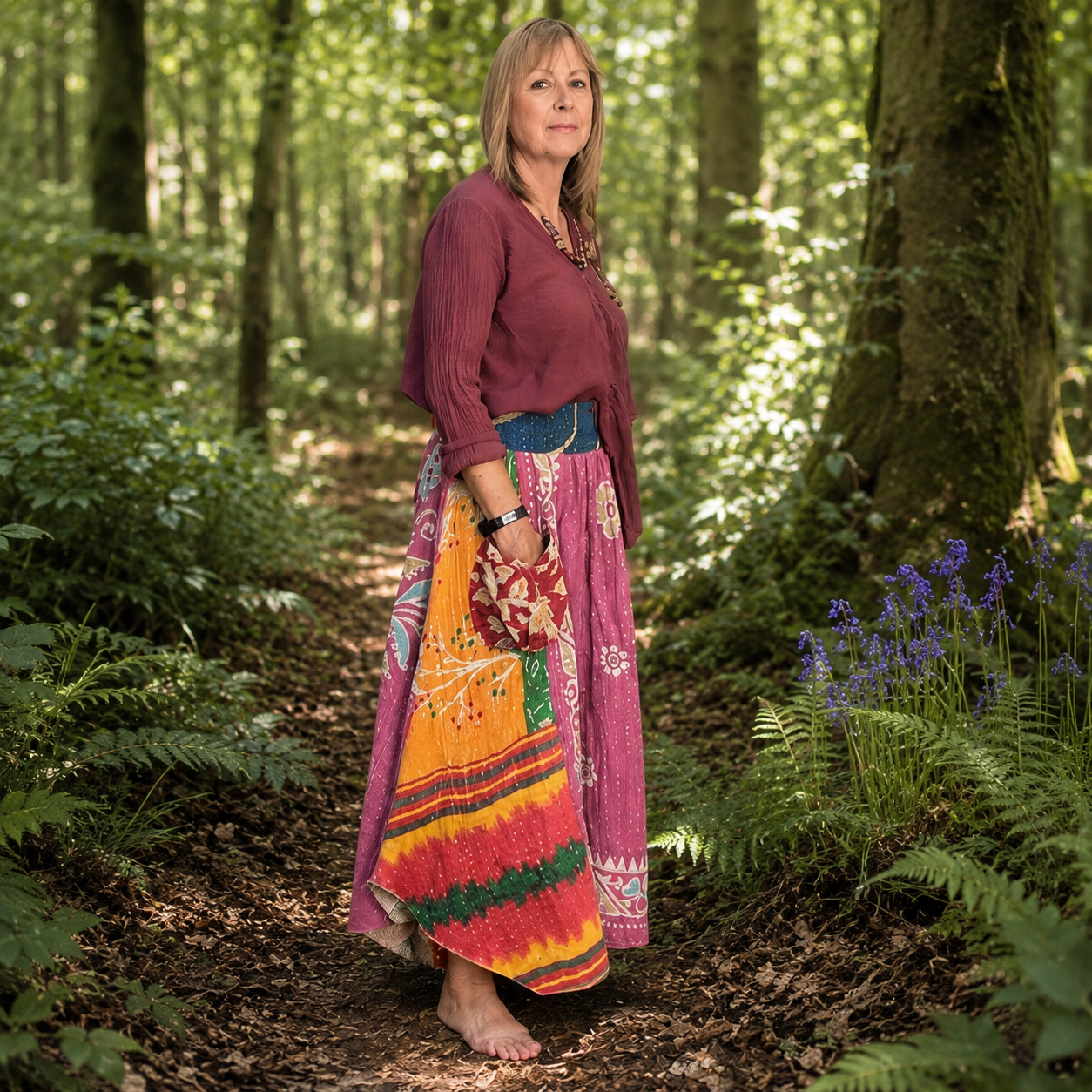 Upcycled Kantha Skirt by Gringo
