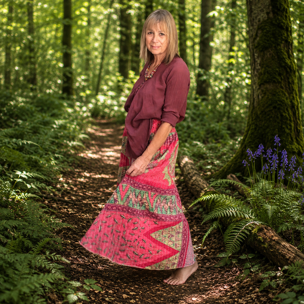 Upcycled Kantha Skirt by Gringo