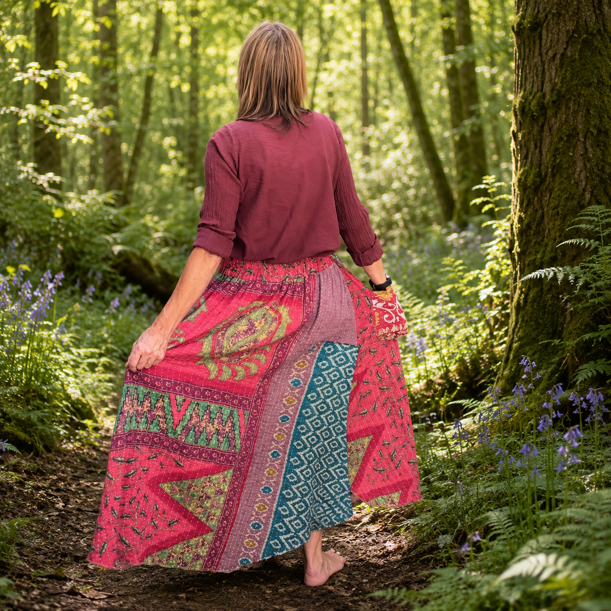 Upcycled Kantha Skirt by Gringo