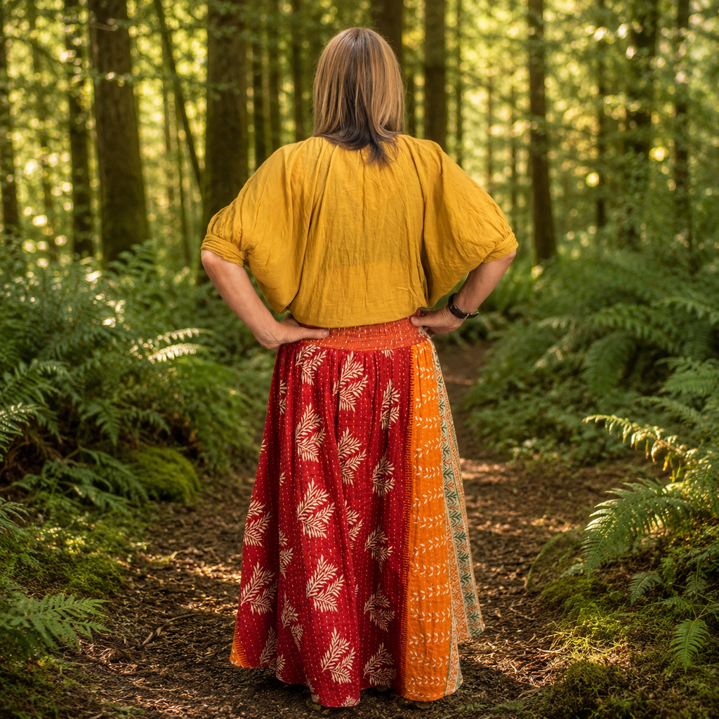 Upcycled Kantha Skirt by Gringo