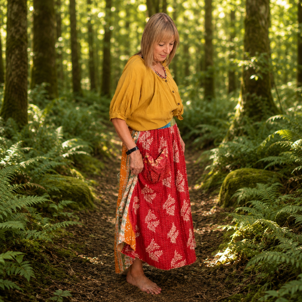 Upcycled Kantha Skirt by Gringo