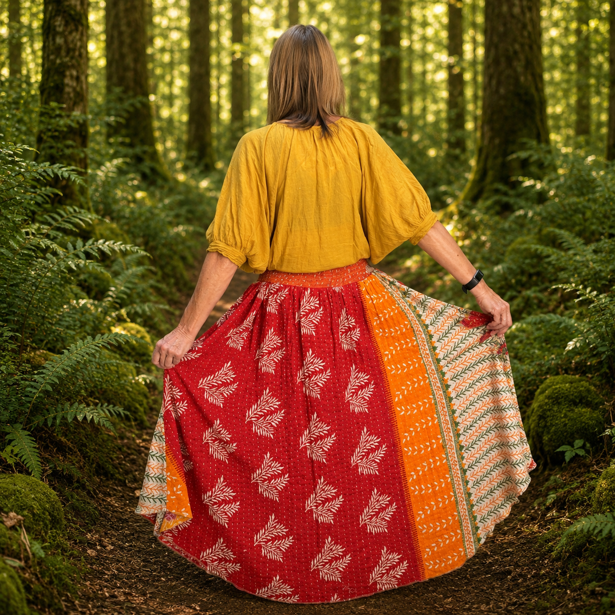 Upcycled Kantha Skirt by Gringo