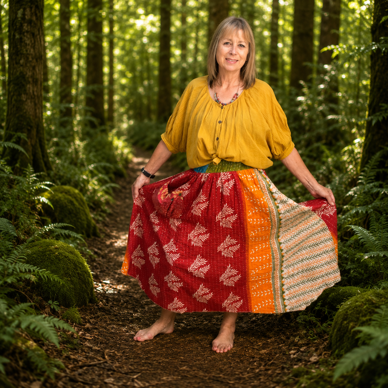 Upcycled Kantha Skirt by Gringo