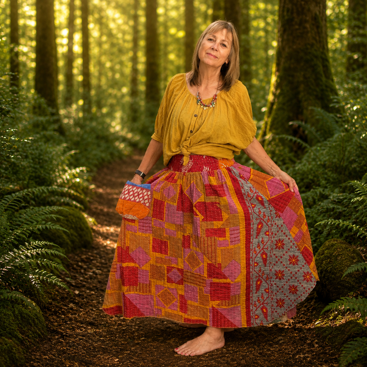 Upcycled Kantha Skirt by Gringo
