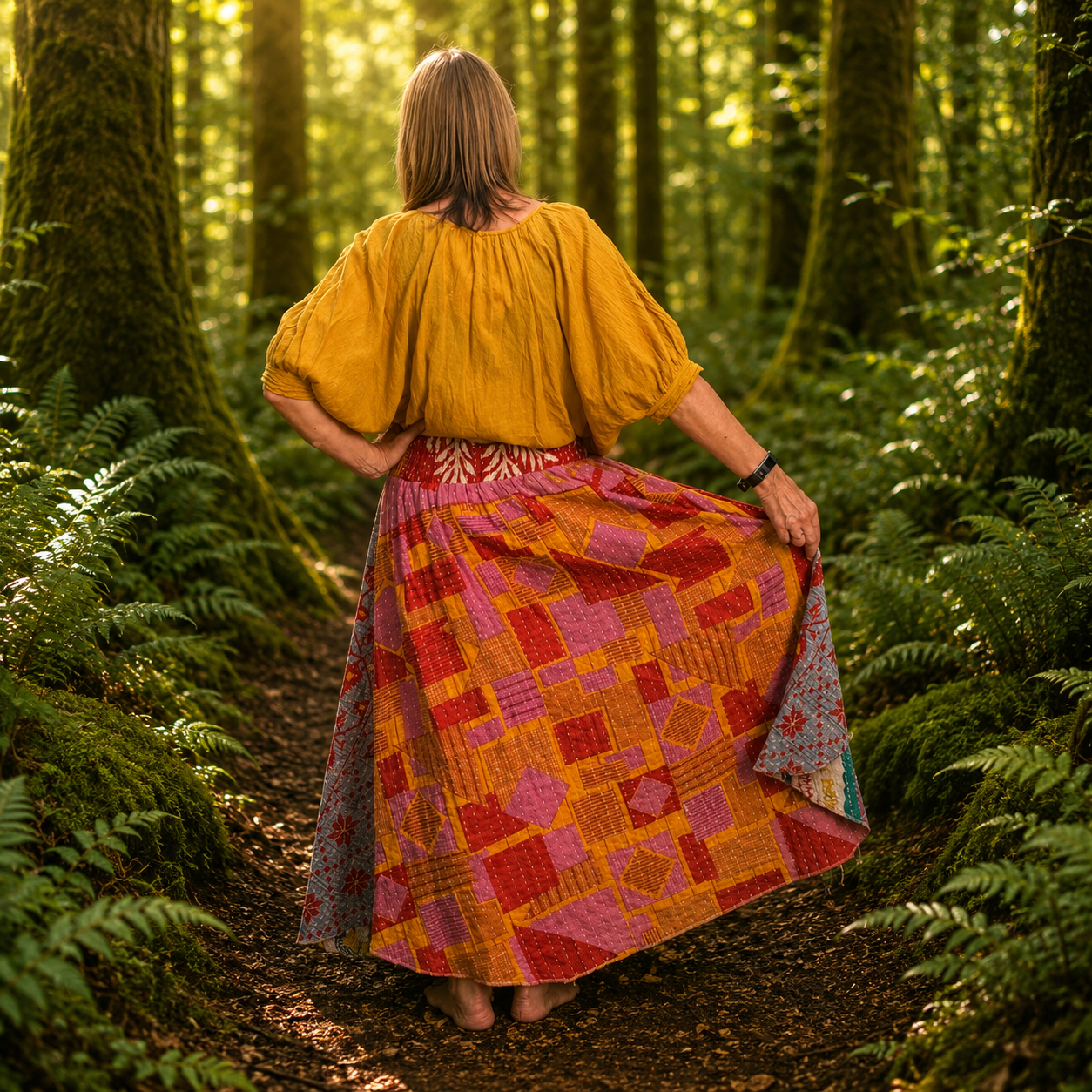 Upcycled Kantha Skirt by Gringo