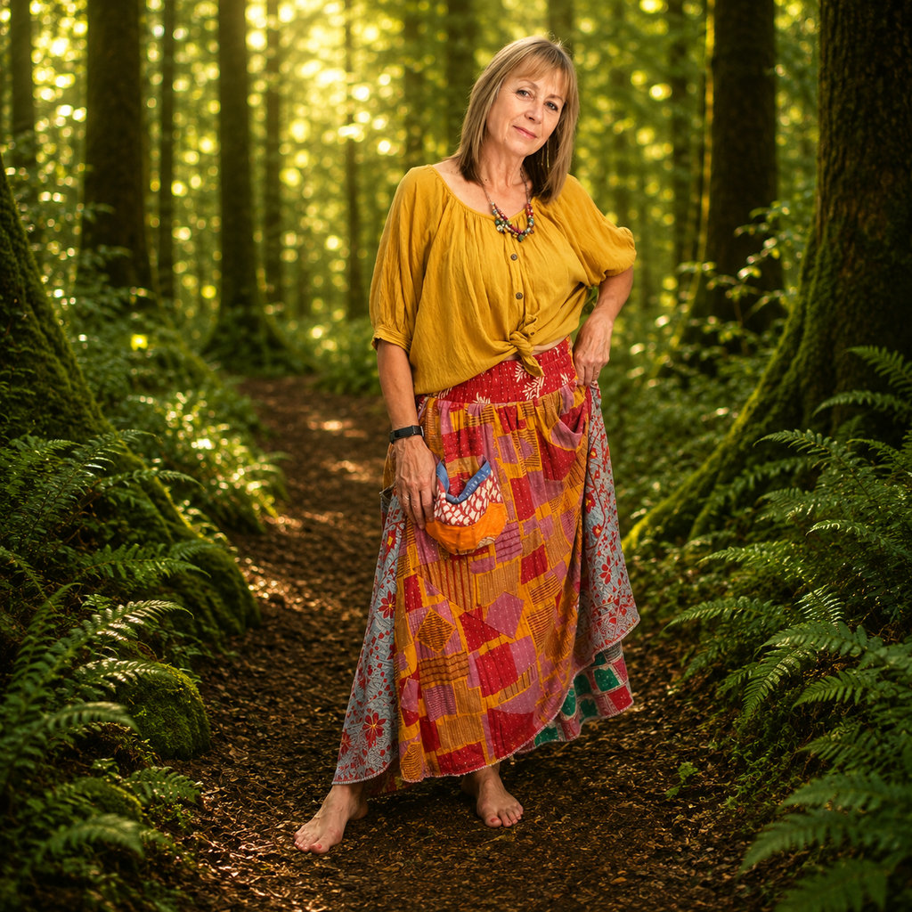 Upcycled Kantha Skirt by Gringo