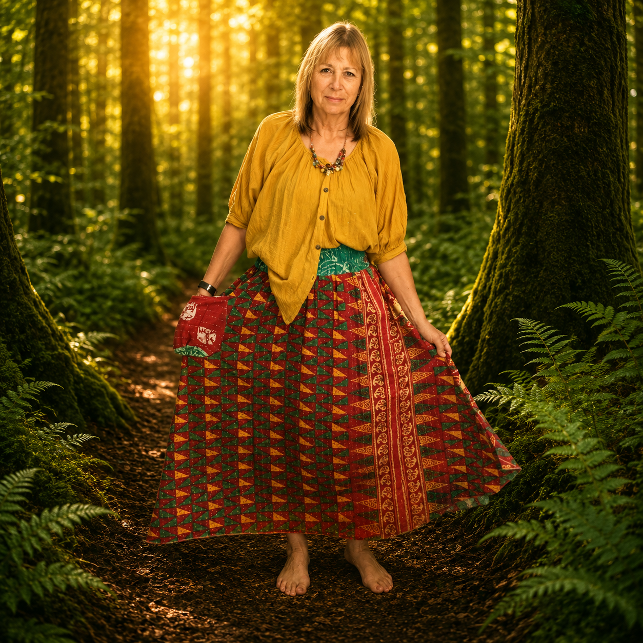 Upcycled Kantha Skirt by Gringo