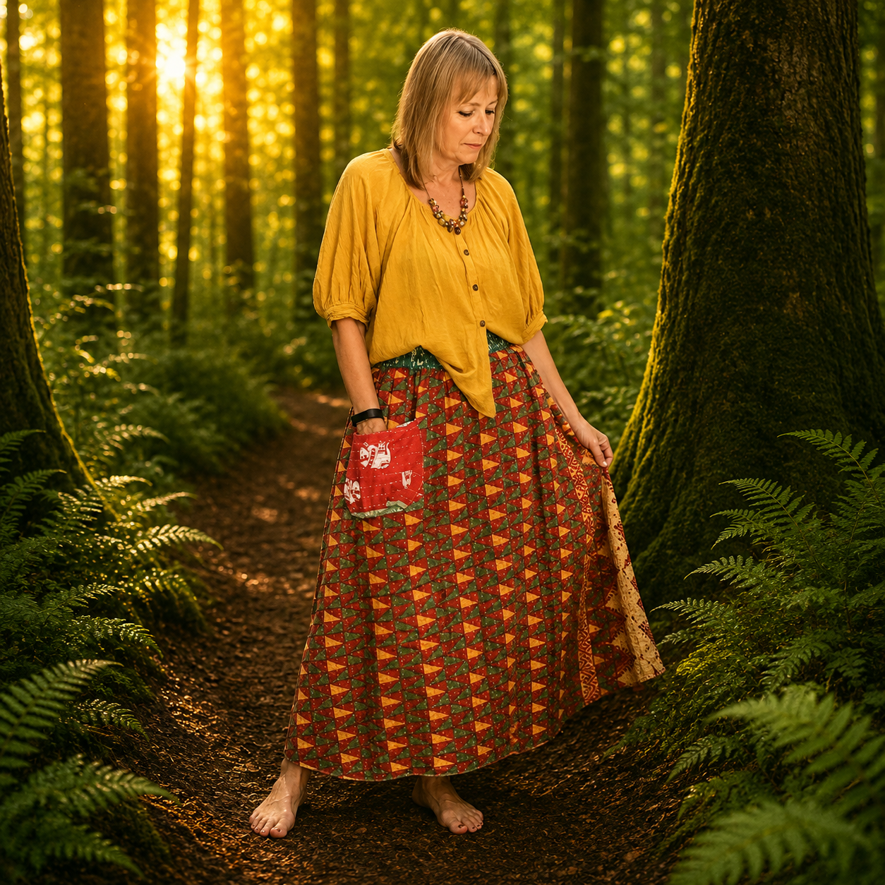 Upcycled Kantha Skirt by Gringo