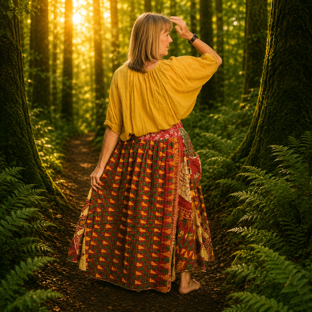 Upcycled Kantha Skirt by Gringo