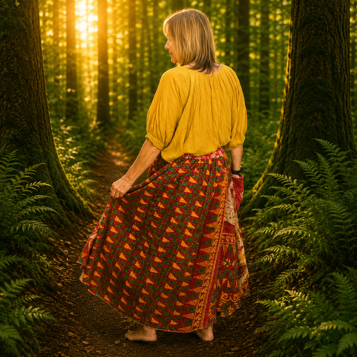 Upcycled Kantha Skirt by Gringo