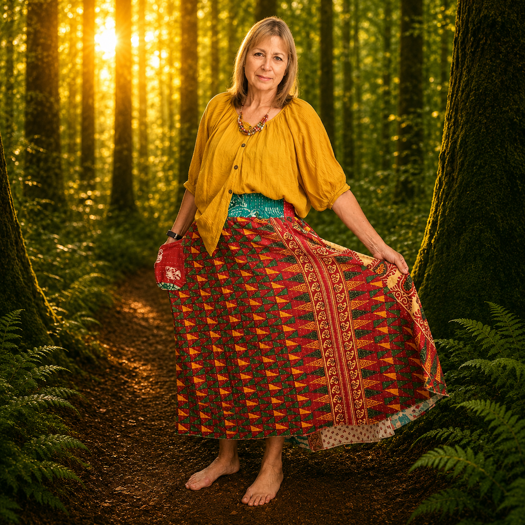 Upcycled Kantha Skirt by Gringo