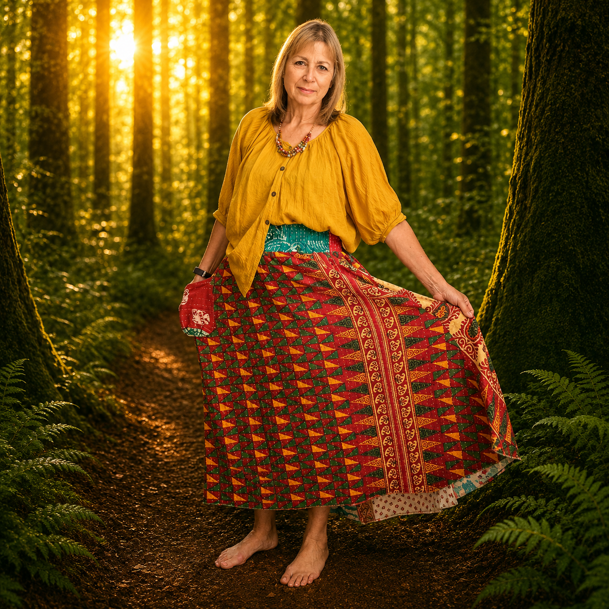 Upcycled Kantha Skirt by Gringo