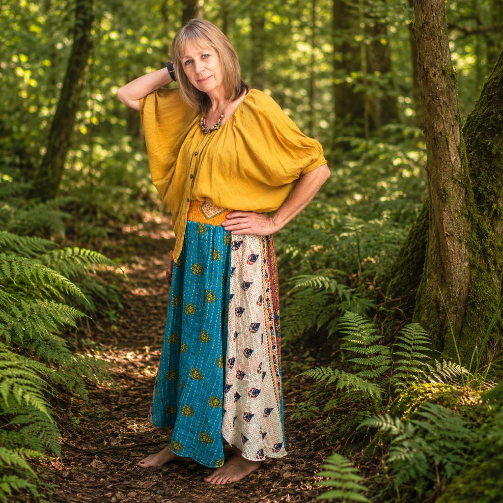 Upcycled Kantha Skirt by Gringo