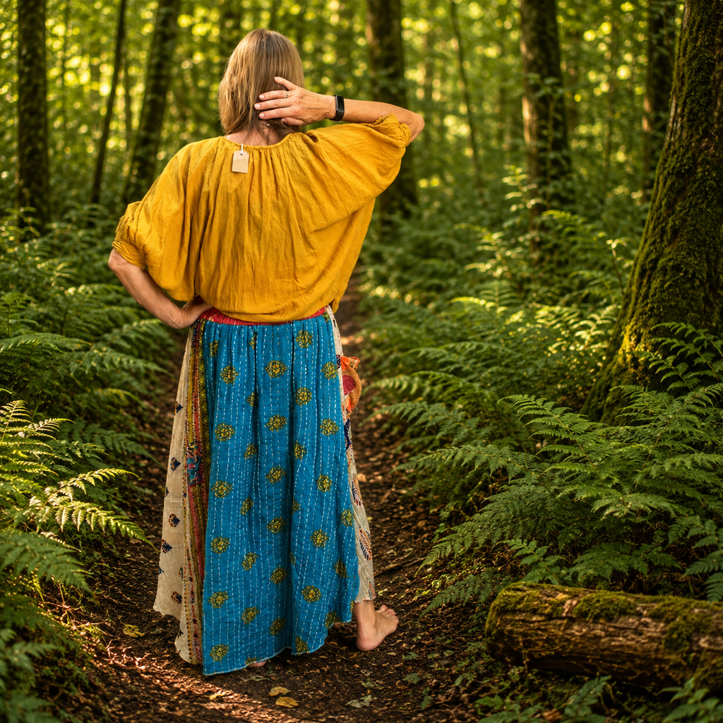 Upcycled Kantha Skirt by Gringo