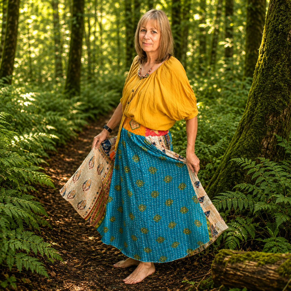 Upcycled Kantha Skirt by Gringo