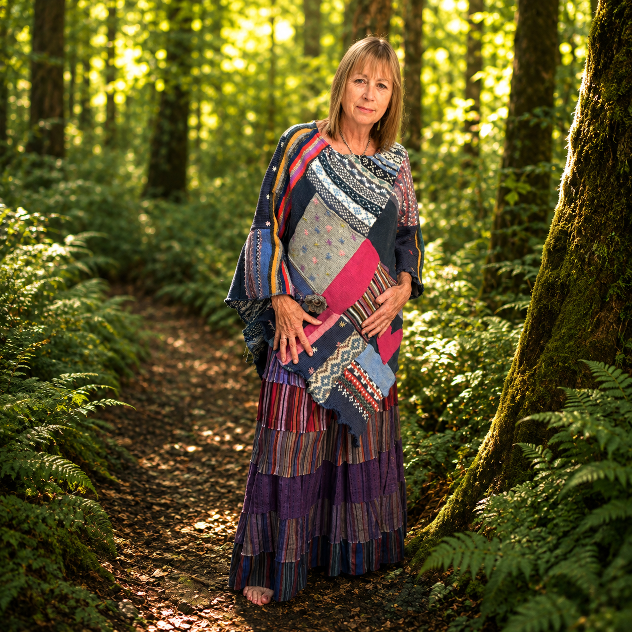 Upcycled Lambswool Patchwork Poncho by Stewed Fairy