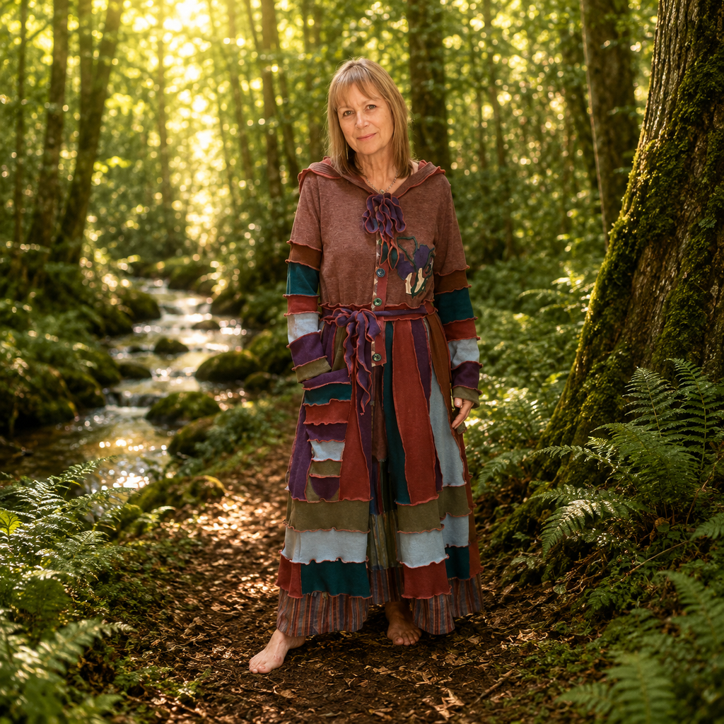 Upcycled Lambswool Woodland Pixie Coat by Stewed Fairy