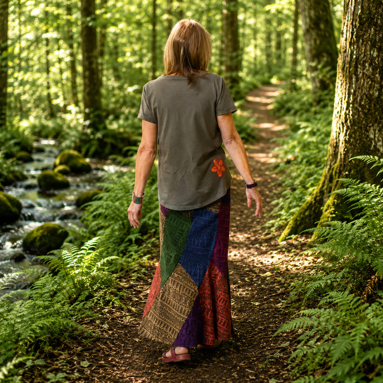 Bohemian Patchwork Patterned Maxi Skirt by Namaste