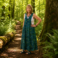 Mushroom Print Dungaree Cotton Dress by Gringo