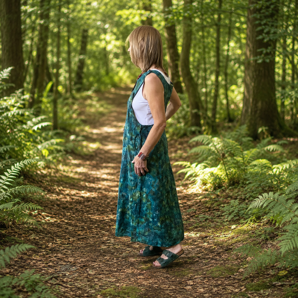 Mushroom Print Dungaree Cotton Dress by Gringo
