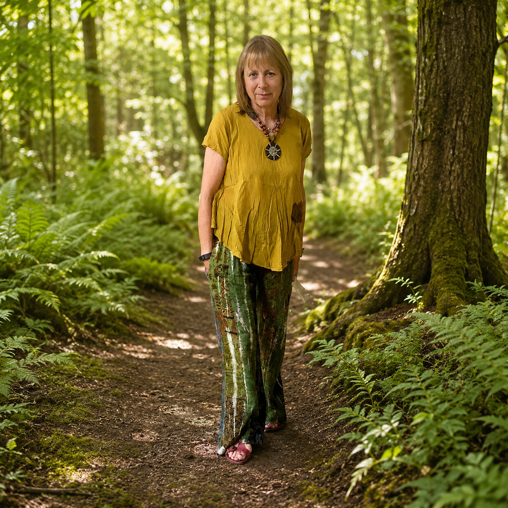 Green Patchwork Elasticated Trousers by Gringo