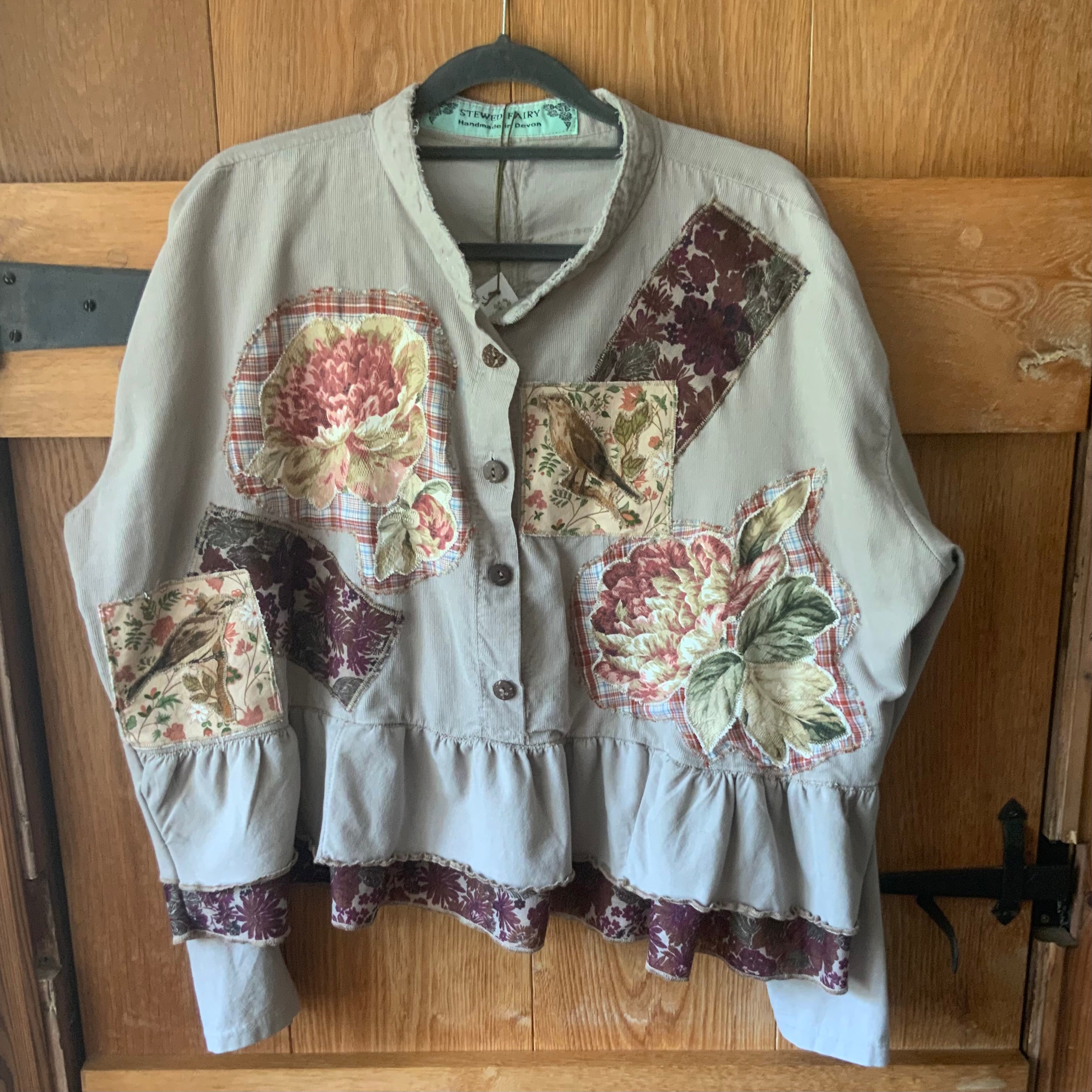 Appliquéd Bird Lady Top by Stewed Fairy