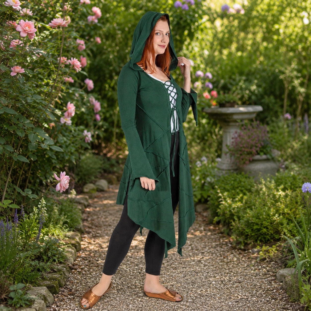 Raven Long Sleeved Lace-up Waistcoat Top by Wicked Dragon