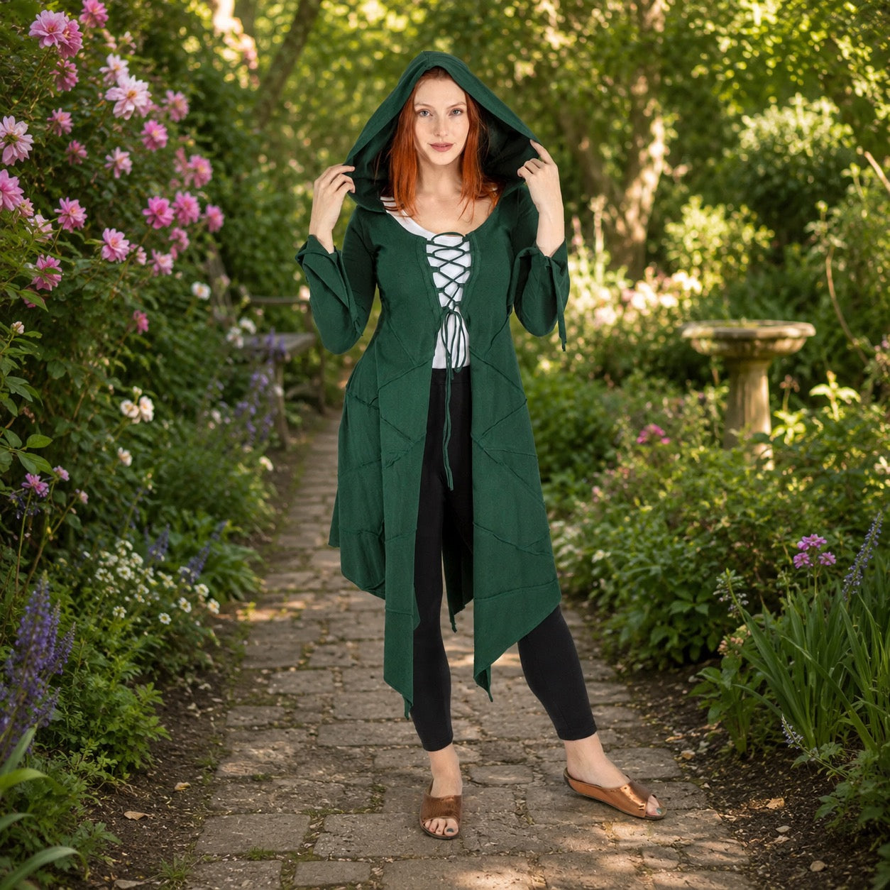 Raven Long Sleeved Lace-up Waistcoat Top by Wicked Dragon