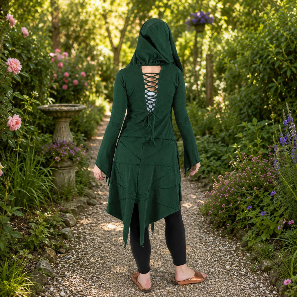 Raven Long Sleeved Lace-up Waistcoat Top by Wicked Dragon