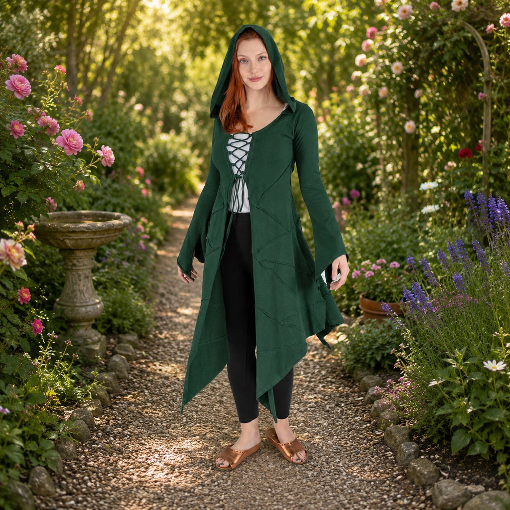 Raven Long Sleeved Lace-up Waistcoat Top by Wicked Dragon