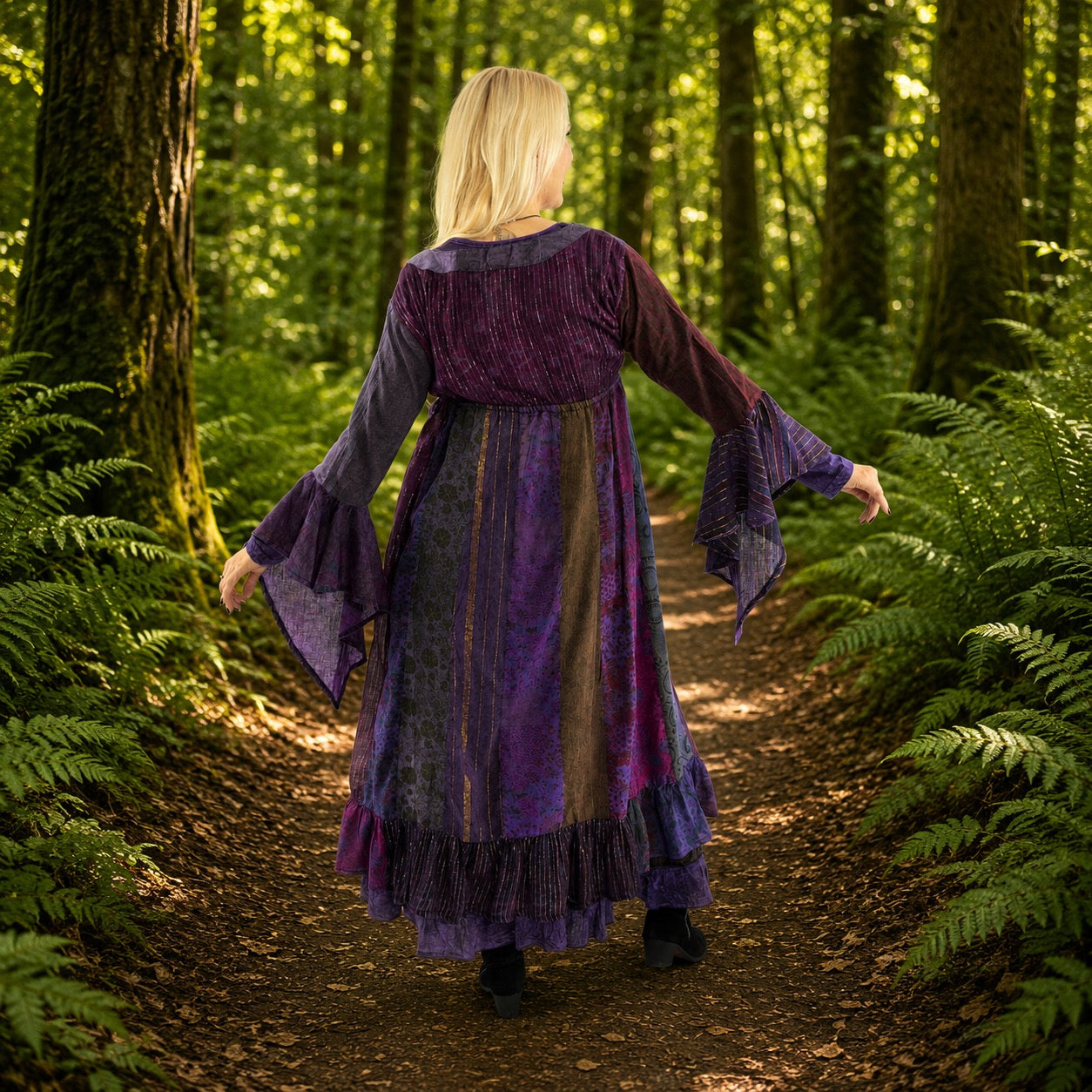 Sadie Long Patchwork Duster Coat by Wicked Dragon