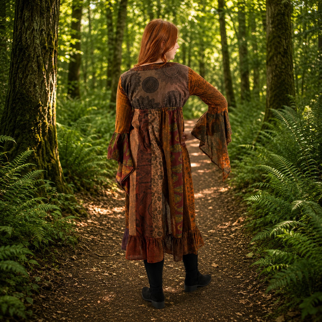 Sadie Long Patchwork Duster Coat by Wicked Dragon