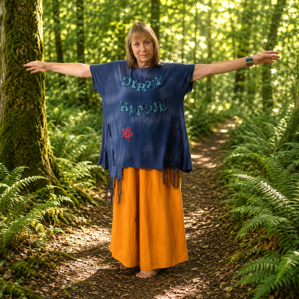 Dirty Hippie Long Length T-Shirt by Stewed Fairy