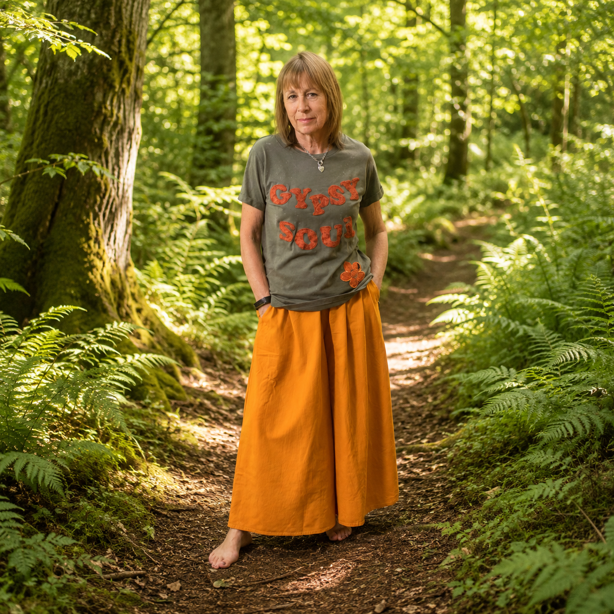 Mustard Cropped Wide Leg Trousers by Gringo