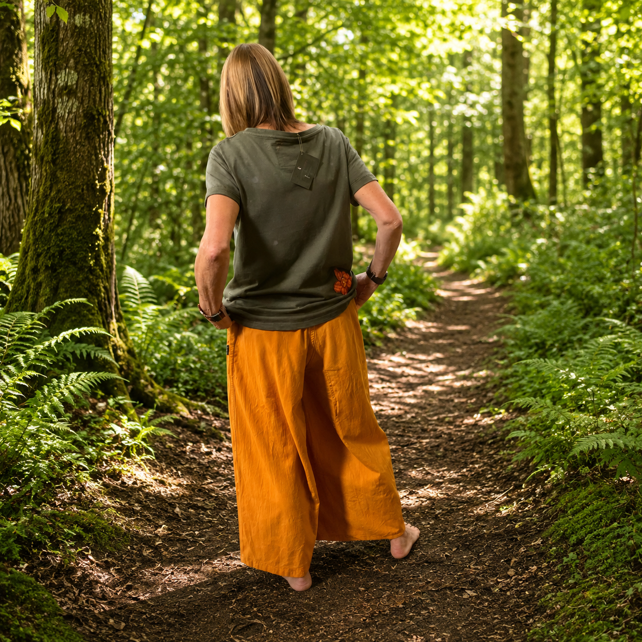 Mustard Cropped Wide Leg Trousers by Gringo