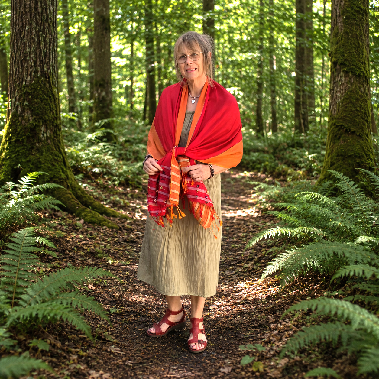Orange Indian Loop Shawl by Namaste
