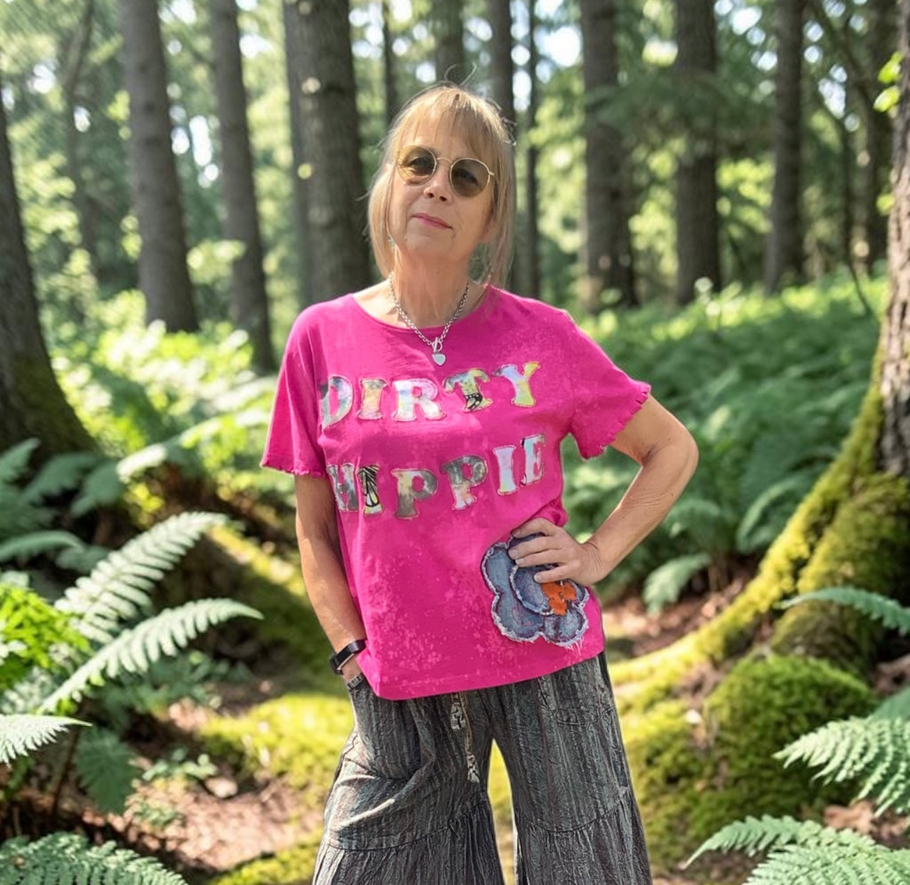 'Dirty Hippie' Upcycled T-Shirt by Stewed Fairy